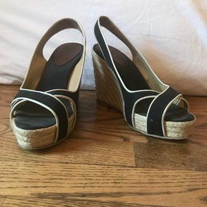 Christian Louboutin Black and white wedge